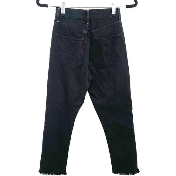 Agolde Riley High Rise Raw Hem Cropped Jeans, Size 23 - Picture 6 of 9